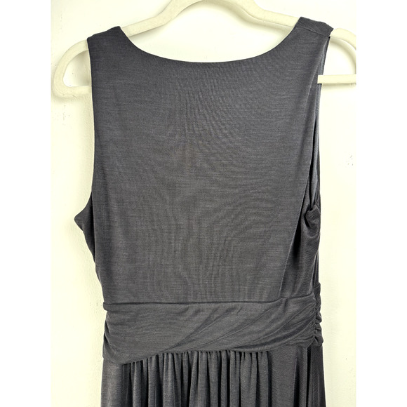 Anthropologie Maeve Black Stretch Modal Faux Wrap Flounce Skirt Classic Dress - Picture 6 of 10